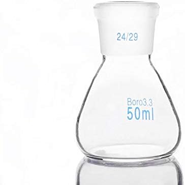 MaGiLL 3pcs- 50ml Erlenmeyer Flask with Standard Ground Mouth, Joint 24/29, Borosilicate 3.3 Glass, Laboratory Chemistry Lab Erlenmeyer Flask (Capacity : 50ml)