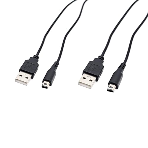 JZK - JZK Lot de 2 câbles de charge USB de 1,2 m pour Nintendo DSI New 3DS 2DS XL