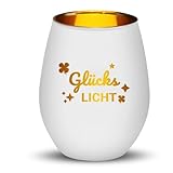 Glückslicht Teelicht, Windlicht mit Gravur, Geschenke für Frauen Glückslicht, Teelichthalter Geschenke für Frauen Weihnachten, als Geburtstag Valentinstag Muttertag Weihnachten Geschenk