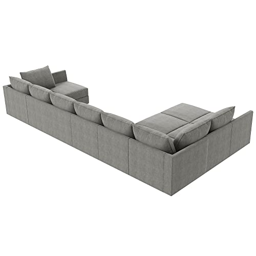 Honbay Convertible U Shaped Modular Sofa Sectional Modular Couch With Chaise Oversized Sofa Sleeper Couch For Large Living Room,Grey #TOP7