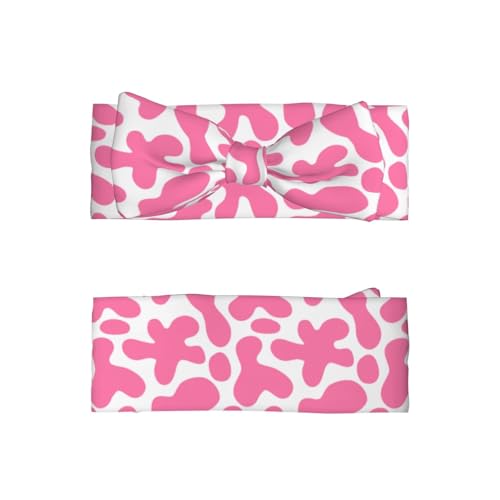 Pink Cow Print Cute Baby Girl Bows Headbands Baby Girls Newborn Headbands Infant Toddlers 0-6 Months2