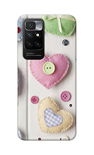 Image of PRINTFIDAA Heart Shape Hard Back Cover for Redmi 10 Prime Back Cover -(P6) KAT1010