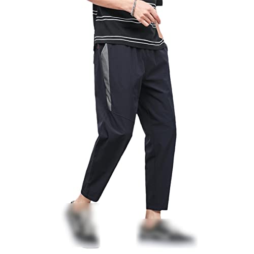 Pantalon d'été homme en soie glacée marine Roquorl ample 34-37