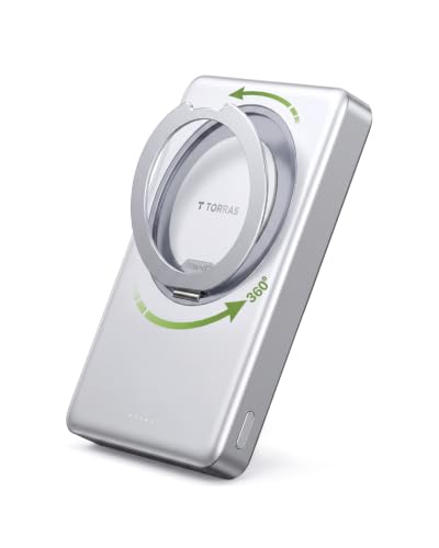 Image of TORRAS Ostand Minimag 10000mAh Magnetic Power Bank with 360 Stand | Ultra-fast charging travel essential for flights, meetings & daily commute. Perfect for iPhone 17 /16 /15 /14 Pro Max & AirPods.