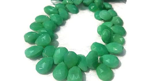 Chrysoprase briolette facettée poire 8X10 MM pour création de bijoux DIY