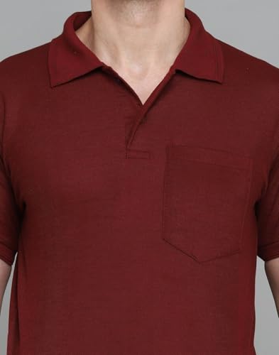 Image of INKKR Men Regular Fit Polo Neck Half Sleeve Solid Casual T-Shirt with Chest Pocket | Pack of 3