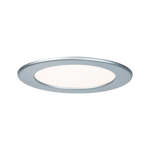 Paulmann 92074 Einbaupanel LED rund Deckenleuchte 12W Licht 2700K Warmweiß LED Panel Chrom matt IP44 spritzwassergeschützt inklusive Leuchtmittel
