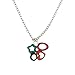 Agatha Ruiz de la Prada Sterling Silver Enamel Open Shapes 16 inches Necklace. Design for Teens Pendant 0.68 x 0.74 inch