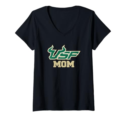 Women's University of South Florida USF Bulls Mom V-Neck T-Shirt