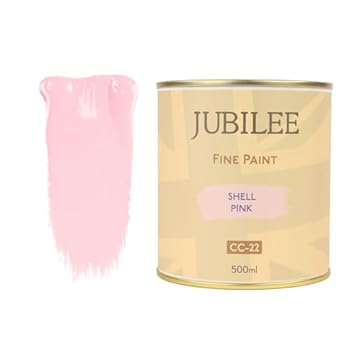 Guild Lane Jubilee Furniture Paint – Upcycle & Transform Wood, Metal & Glass – Soft Sheen Finish for Indoor & Outdoor – Durable & Easy to Apply Multi-Surface Paint (Shell Pink, 500ml)