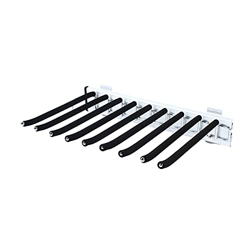 LENJKYYO Armario sacar pantalones bastidor, 46cm negro 9 bufanda soporte percha carril percha pantalones extensibles para la profundidad del armario, sola línea (zurdo abierto)