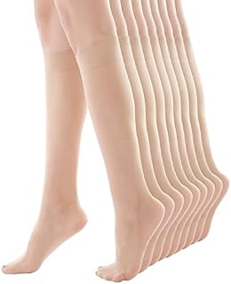 ZIHUA 9 Pairs Nylon Women Pop Socks Knee High with Reinforced Toes