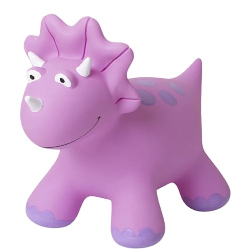 Bounce Buddies Dino Trish | Indoor & Outdoor Fun | Inflatable Riding Bouncy Dino (Pink, Large)