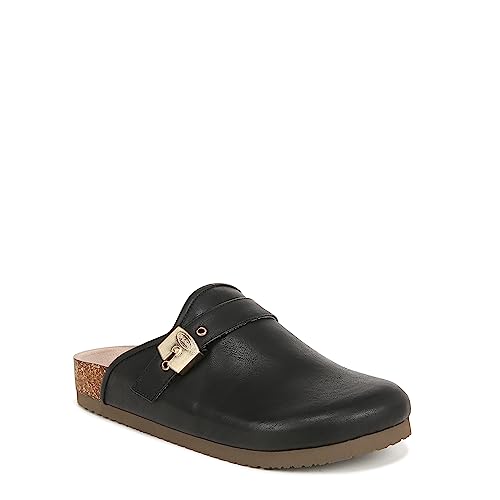 Dr. Scholl's Shoes Louis Iconic Clog Mule para mujer, Negro liso, 38.5 EU