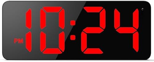 LED Digital Wall Clock with Large Display, Big Digits, Auto-Brigh...