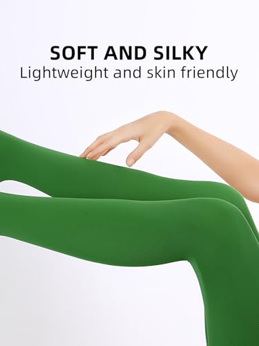 Image of Women's 80 Denier Semi Opaque Tights High Waist Soft Solid Color Footed Pantyhose