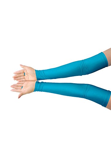 lucky baby store Girls' Boys' Adults' Halloween Makeup Fingerless Over Elbow Cosplay Costume Gloves (blue) - Image 2