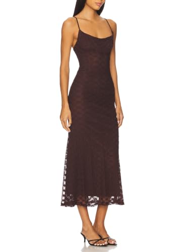 Image of Women Spaghetti Straps Lace Mesh Maxi Dress Backless Mermaid Wedding Dress | Floral Lace Mesh Wedding Guest Dress Fully Lined Adjustable Strap Bodycon Dress Cocktail Party Formal Evening Gown Date Night