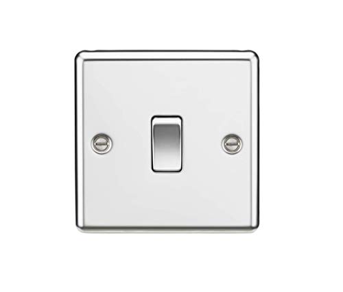Knightsbridge CL2PC 10AX 1G 2 Way Plate Switch - Rounded Edge Polished Chrome, 7.5 mm*85.75 mm*85.75 mm