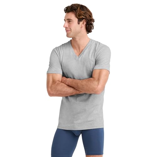 Image of Jockey Classic V-Neck Undershirt- 3 Pack - 100% Cotton T-Shirts for Men