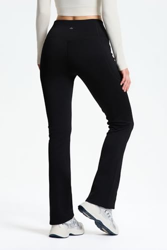 Yogipace Women's CozyWarmth Petite/Regular/Tall Thick Fleece Lined Bootcut Pants Thermal Flare Leggings with Side Pockets2