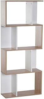 HOMCOM 4-tier Storage Display Shelving Bookcase Unit Divider S Shape design Divider Unit