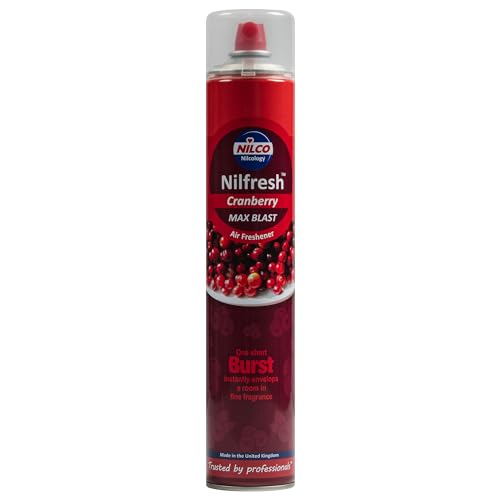 Nilco Professional H12 Power Fresh Cranberry Air Freshener Aerosol, 750 ml, Orange