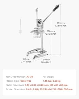 VEVOR Super long French Fry Squeezer, Commercial Fried Potato Strips Maker, Extra Long Japanese Style French Fries Maker with Pull-out Extruder, Manual Mashed Potato Extruder for Food Truck, Kitchen