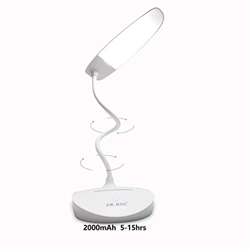 KK.BOL Lámpara de escritorio, lámpara de mesa Led regulable de 3 marchas para leer lámparas de cama, lámparas de noche.(lámpara de escritorio 2000 ma)