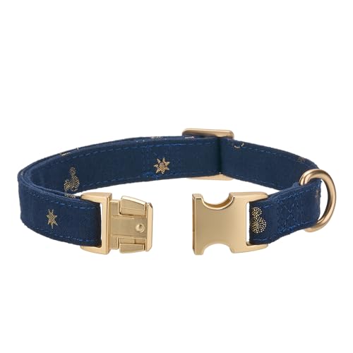 Collar de algodón para perros pequeños azul oscuro talla S miniatura 3