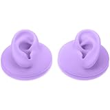 ARTIBETTER 2 modelos de oreja de silicona de simulación para exhibición de joyas, bocetos, enseñanza, práctica de proyectos de oreja (morado)