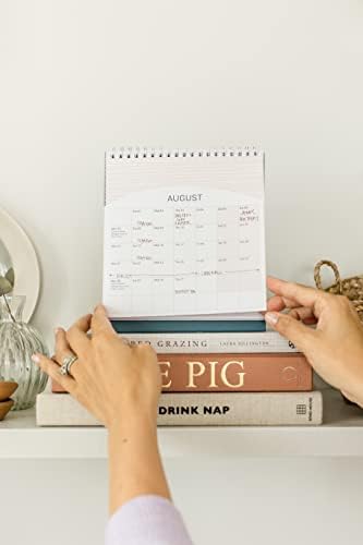 Busy B Desktop Calendar January to December 2023 - Light Blue Spot - Desk Planner with Pockets & Built-in Stand. Perfect for Office and Desk Organisation