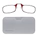 ThinOptics Universal Pod Rectangular Reading Glasses, Red Frames/White Case, 2 x + 2