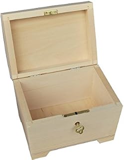 DECOCRAFT LITTLE NATURAL WOOD/WOODEN BOX HINGED - LOCKABLE PSK10 (Made