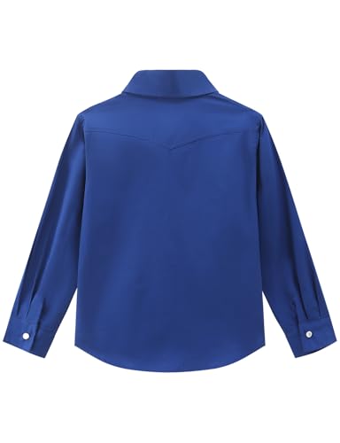 Image of Noomelfish Girls Long Sleeve Western Pearl Snap Button Down Shirt Cowgirl Outfits Blouse Tops (5-14 Years)