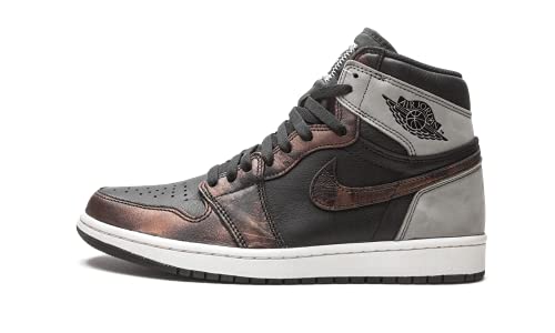 Nike Men's Air Jordan 1 Retro High OG Patina/Rust Shadow, Black/Grey/Rust, 14