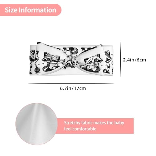 Cartoon raccoon Picture Baby Bow Headband Super Stretchy Soft Bows Hair Accessories for Newborn Infants Toddlers Kids Girls3