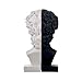 Lukitas David Head Decorative Bookends, Heavy Duty Half-and-Half Book Ends Non-Slip, Classical Artistic Sculpture for Office Home Bookshelf Decor, Black & White, Resin 9.5''