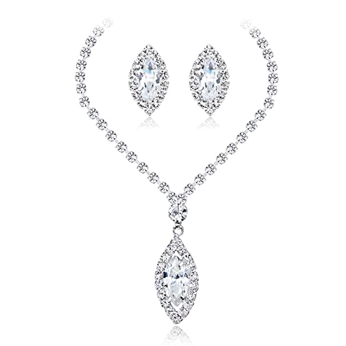 Juego de joyas para mujer perfecto para regalo de cumpleaños con colgante y pendientes de plata