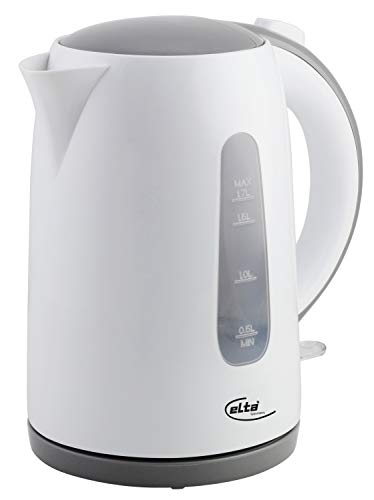 Elta Wasserkocher Classic Line WK-2200.16 (2200 Watt, Strix-Control, 1,7 Liter, verdecktes Heizelement, 360 Grad drehbar, Überhitzungsschutz, BPA frei, weiß), Farbe:weiss Cover
