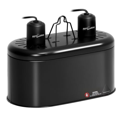 REPTI ZOO Dual Reptile Light Fixture for Reptile...