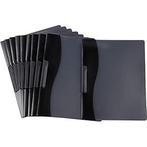 10 Pack Clear Report Covers with Sliding Bar and Swing Clip for Letter Size Documents, Presentation, Resume, Proposal…