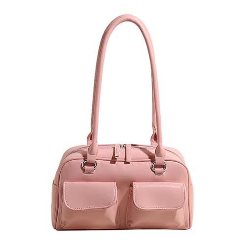 Sac rétro coréen cuir PU à double poche avec fermeture éclair et bandoulière