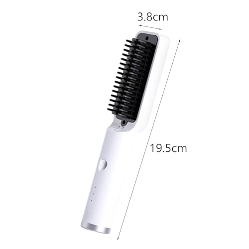 Peine alisador eléctrico inalámbrico blanco compacto miniatura 4