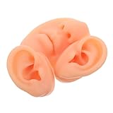 FIXOSHEE 3 Piezas Modelo Flexible de Silicona para Práctica de Piercing y Maquillaje Simulación Realista de Oreja Nariz y Boca para Entrenamiento Profesional