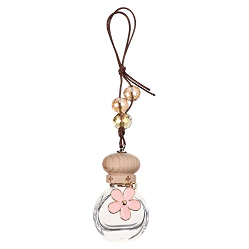 Wakauto 6ml Hanging Diffuser Perfume Bottle Car Air Freshener Rearview Mirror Pendant Ornament Perfume for Car (Pink)