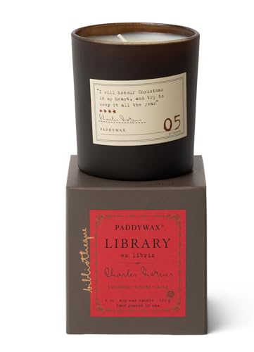 Paddywax Scented Candles Library Collection Luxury Artisan Candle, 170g, Charles Dickens, Black - Image 2