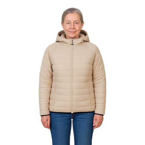 Dobsom Graham Damen Reha Jacke – Leicht wattierte Funktionsjacke mit magnetischem Reißverschluss, T-Zippuller für einfache Handhabung (DE/NL/SE/PL, Numerisch, 38, Regular, Regular, Khaki)