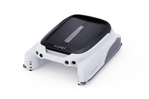 31VFfTJ5RcL AIPER Surfer M1 Solare Power Robot Skimmer Piscina Grigio, Alta Efficienza, Cordless, Ideale per Tutti i Tipi di Piscina, Monitoraggio Temp in Tempo Reale, Controllo App, Capacità 5L