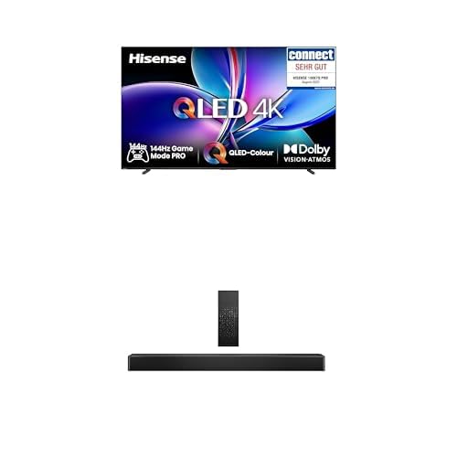 Hisense Bundle of 100E7Q PRO Fehrnseher,100 Zoll,4K UHD QLED, Smart TV + HS2100, 2.1 Kanal Soundbar, 240W max Audio Power,Dolby Audio, DTS Virtual:X, Ultra-Slim Wireless subwoofer, TV Mode, EzPlay Hisense Bundle of 100E7Q PRO Fehrnseher,100 Zoll,4K UHD QLED, Smart TV + HS2100, 2.1 Kanal Soundbar, 240W max Audio Power,Dolby Audio, DTS Virtual:X, Ultra-Slim Wireless subwoofer, TV Mode, EzPlay